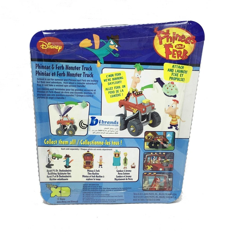 Игрален комплект с фигурки Phineas and Ferb 248080, Monster Truck, Камион-Катапулт